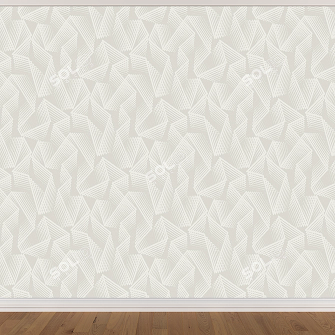 Seamless Wallpaper Set: 3 Colors 3D model image 3