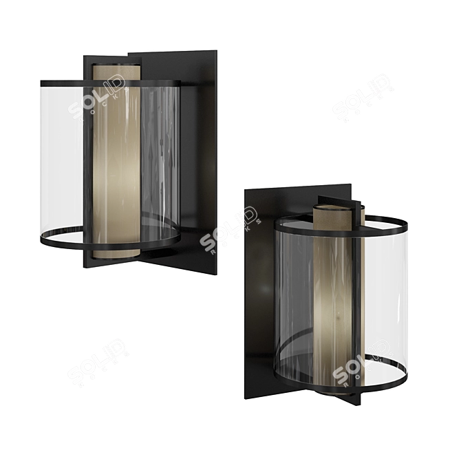 Sleek Black Wall Lamp: Klos 3D model image 3