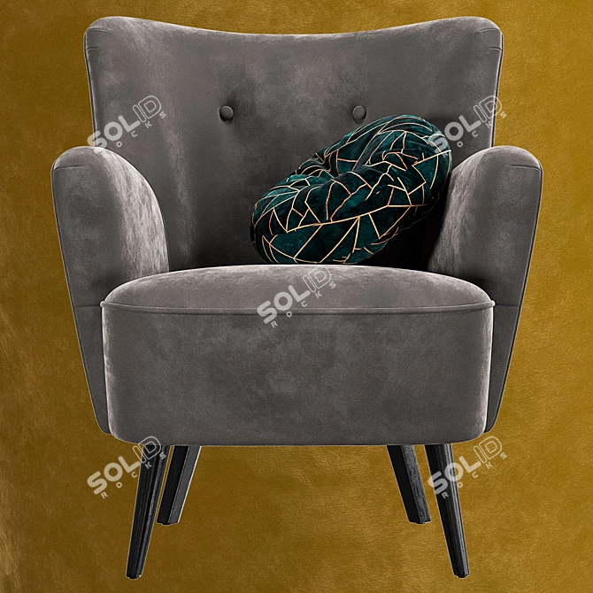 Elegant Hound Armchair 3D model image 2