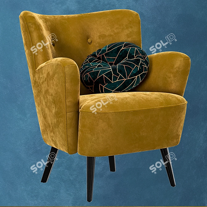 Elegant Hound Armchair 3D model image 3