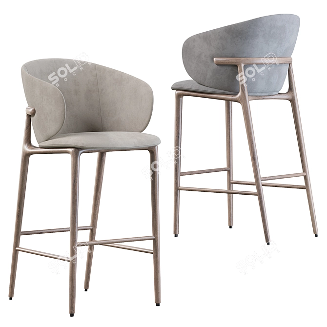 Mela: Elegant and Functional Barstool 3D model image 1