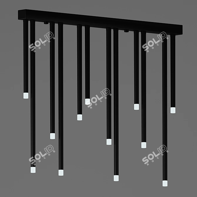 RHA-Black: Stylish Luminaire on Racks 3D model image 1