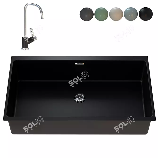 Blanco Subline 800 U: Sleek Kitchen Sink 3D model image 1