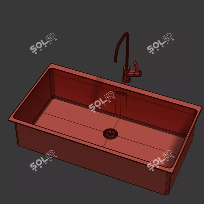 Blanco Subline 800 U: Sleek Kitchen Sink 3D model image 4