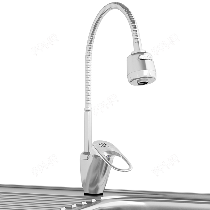 Modern Single Bowl Sink 3D model image 6