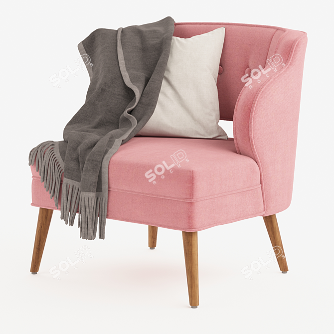 Stylish Pink Tyler Chair 3D model image 1