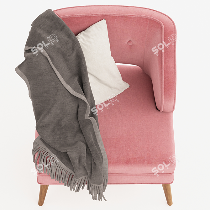 Stylish Pink Tyler Chair 3D model image 4