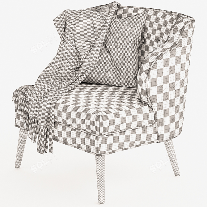 Stylish Pink Tyler Chair 3D model image 5