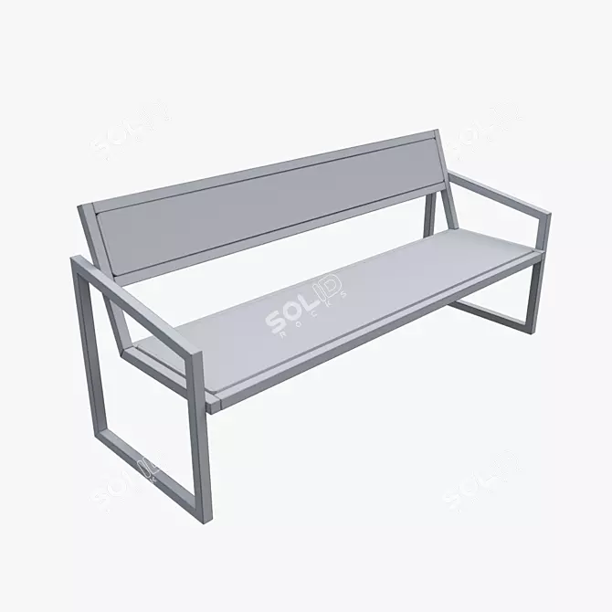 Urban Loft Park Bench 3D model image 3