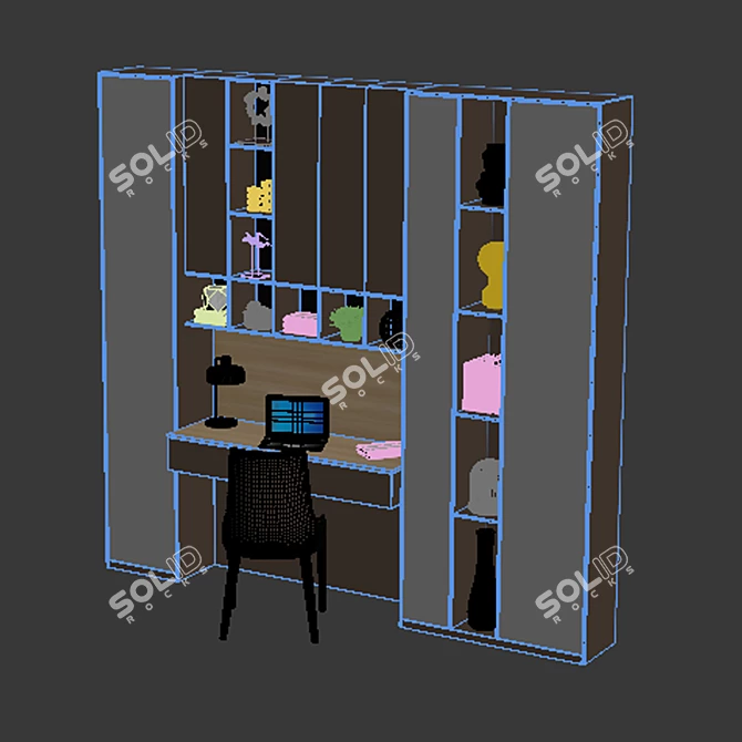 Versatile 3D Workplace Set 3D model image 2