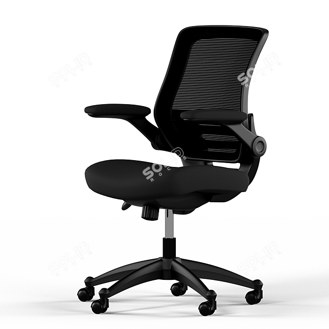 Modway Black Mesh Seat Office Chair 3D model image 2
