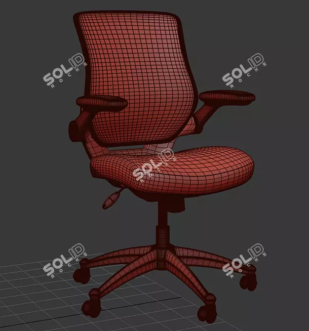 Modway Black Mesh Seat Office Chair 3D model image 4