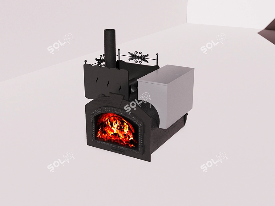 Bath Stove with Tank 3D model image 2