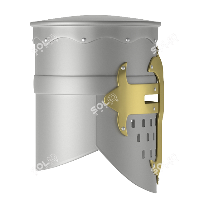 Medieval Crusader Knights Helmet 3D model image 2