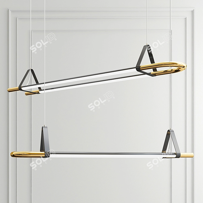 Sleek LED Pendant Light 3D model image 1