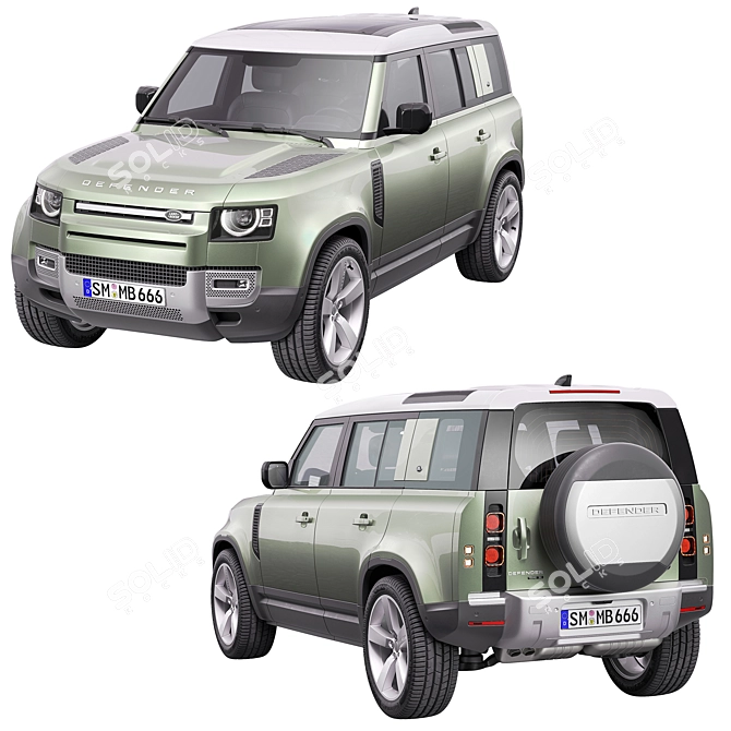 Title: Premium Land Rover Defender 2020 3D Model 3D model image 2