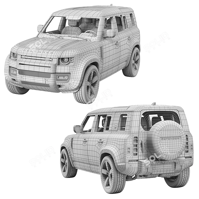 Title: Premium Land Rover Defender 2020 3D Model 3D model image 4