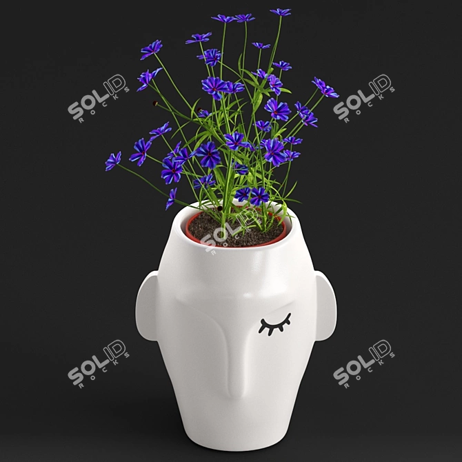 Modern Ceramic Amenna Vase: Stylish & Compact 3D model image 4