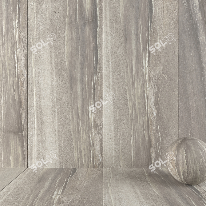 Santorini Beige Stone Wall Tiles 3D model image 1