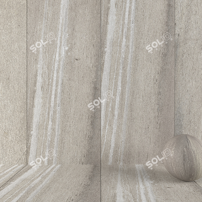 Santorini Beige Stone Wall Tiles 3D model image 1