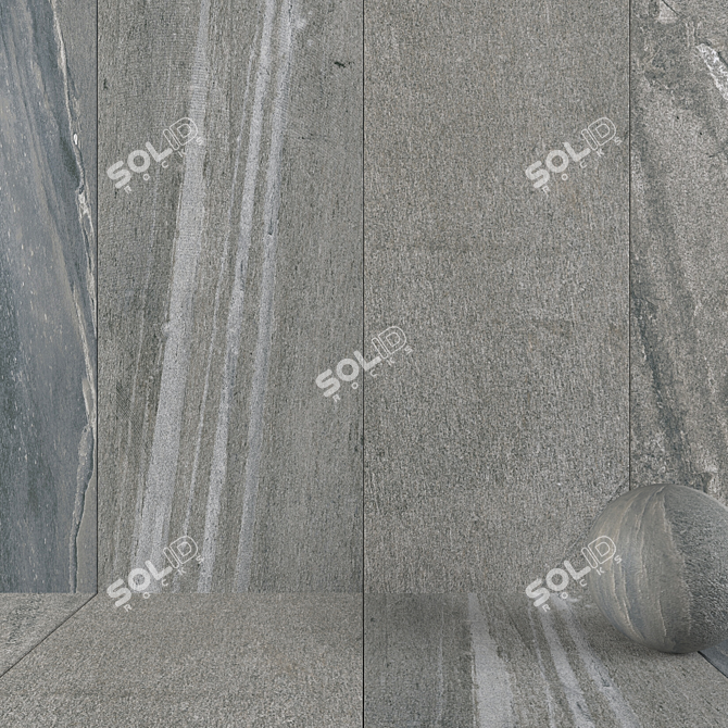 Santorini Fume Stone Wall Tiles - Set of 4 3D model image 1