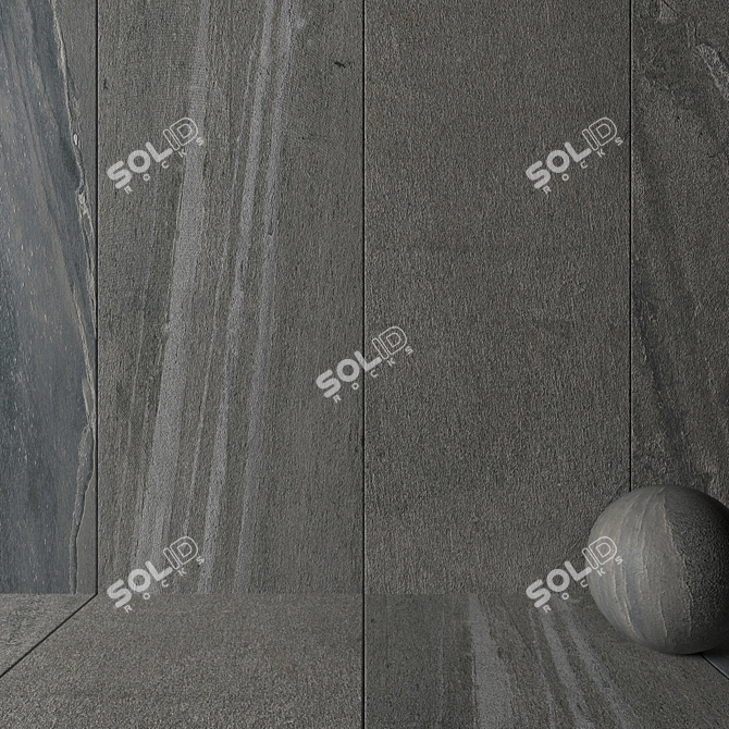 Santorini Fume Stone Wall Tiles - Set of 4 3D model image 2