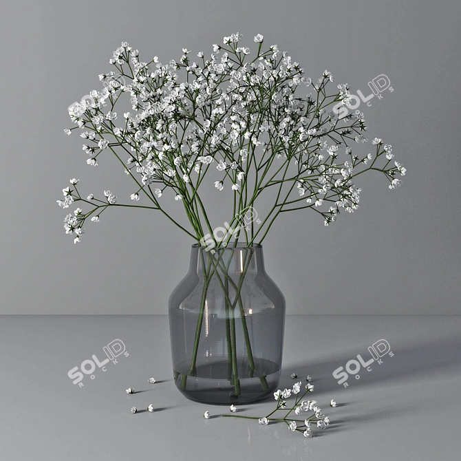 Elegant Gypsophila Bouquet 3D model image 1