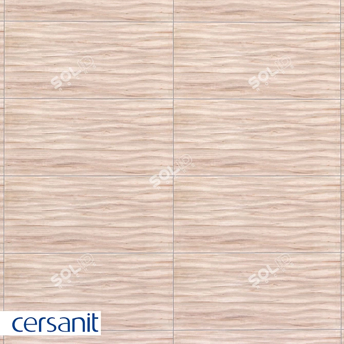 Botanica Beige Relief Facing Tile - 20x44 3D model image 1