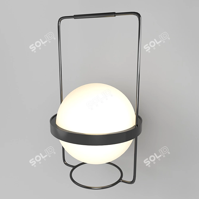 Inodesign Palma 44.4223: Modern Table Lamp with Matte Black Metal Frame and Acrylic Shade 3D model image 1