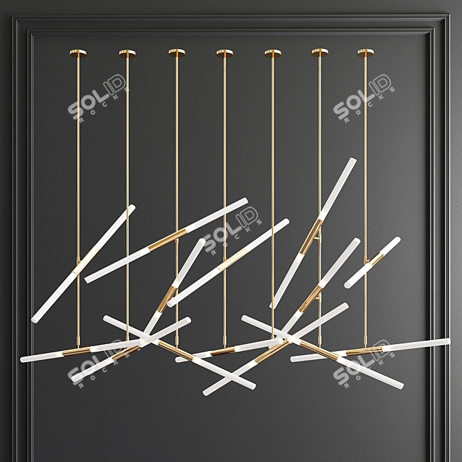 Exquisite Illumination: Four Exclusive Chandelier Collection 3D model image 4