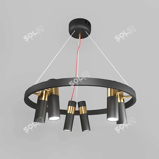 Inodesign Spoor 44.6522: Contemporary Black Metal Pendant Light 3D model image 1