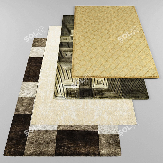 Modern Style Rug Set 3D model image 1