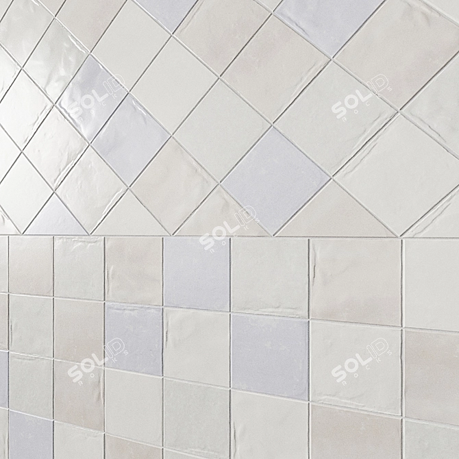 Zellige Nouveau Ceramic Tiles 3D model image 3