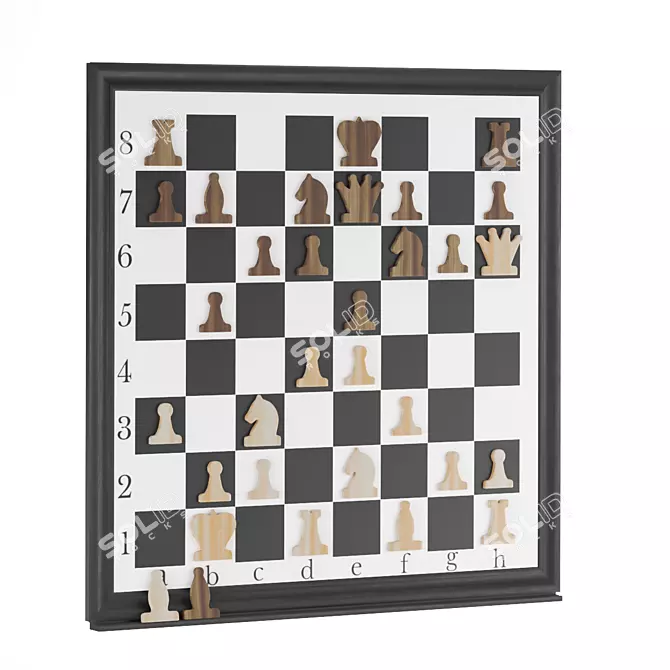 Magnetic Chessboard Wall Mount 3D model image 2