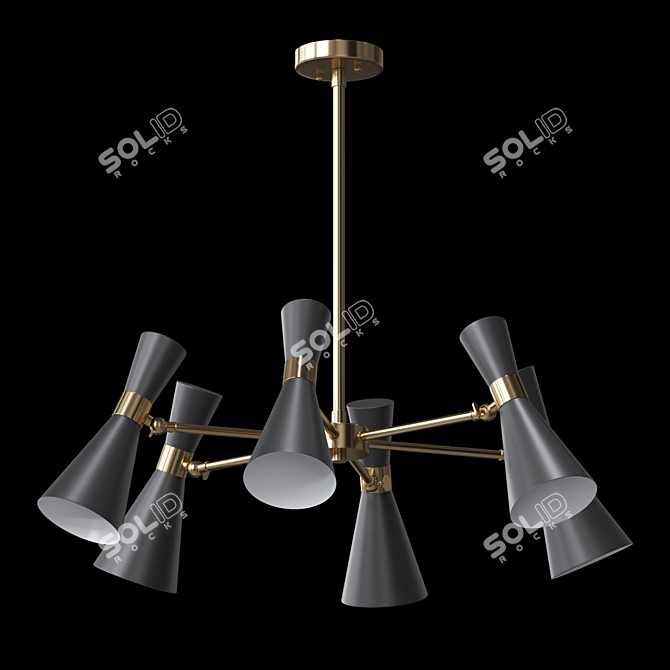 Sandglass-shaped Chandelier: Lampatron EVERT CH 6 3D model image 2