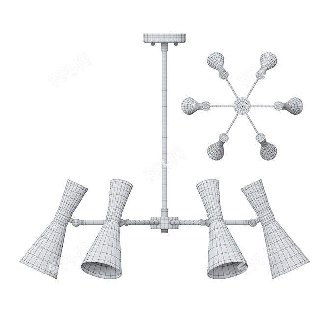 Sandglass-shaped Chandelier: Lampatron EVERT CH 6 3D model image 3