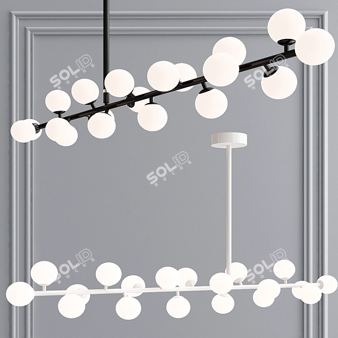 Elegant Mimosa Areti Ceiling Light 3D model image 2