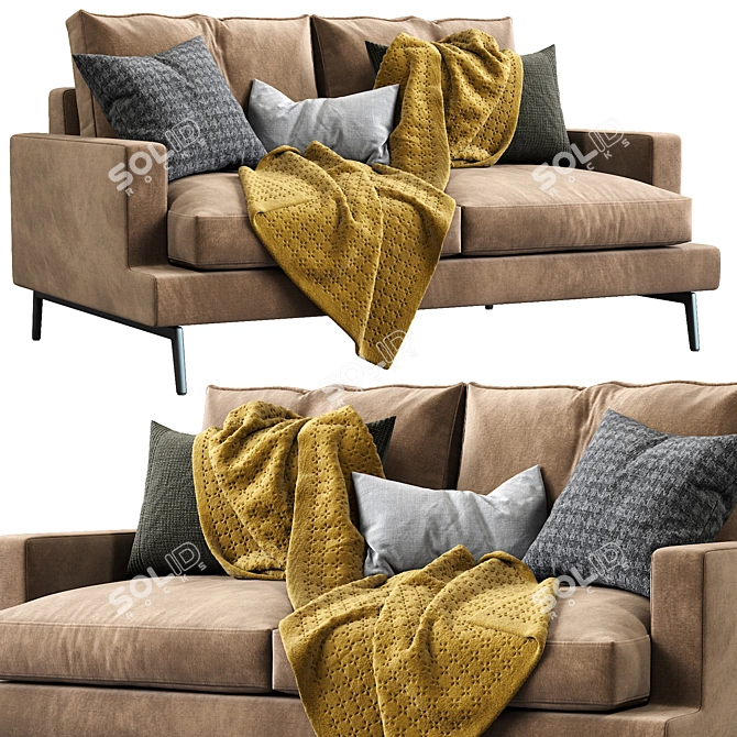 Verzelloni Larsen Sofa: Modern Italian Elegance 3D model image 1