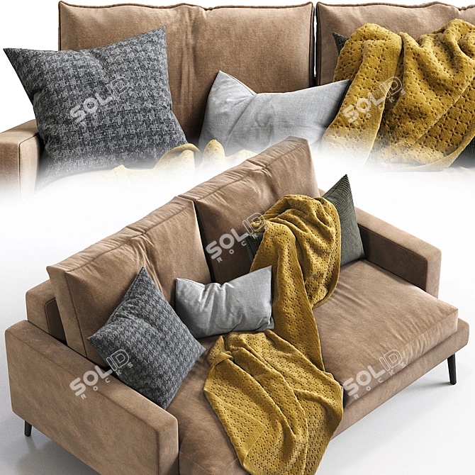 Verzelloni Larsen Sofa: Modern Italian Elegance 3D model image 4