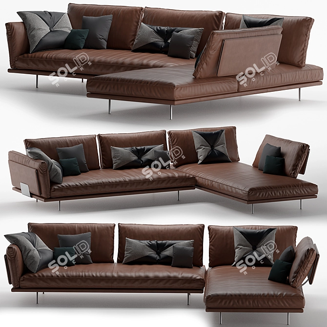 Luxury Divine Upholstered Sofa 3D model image 1