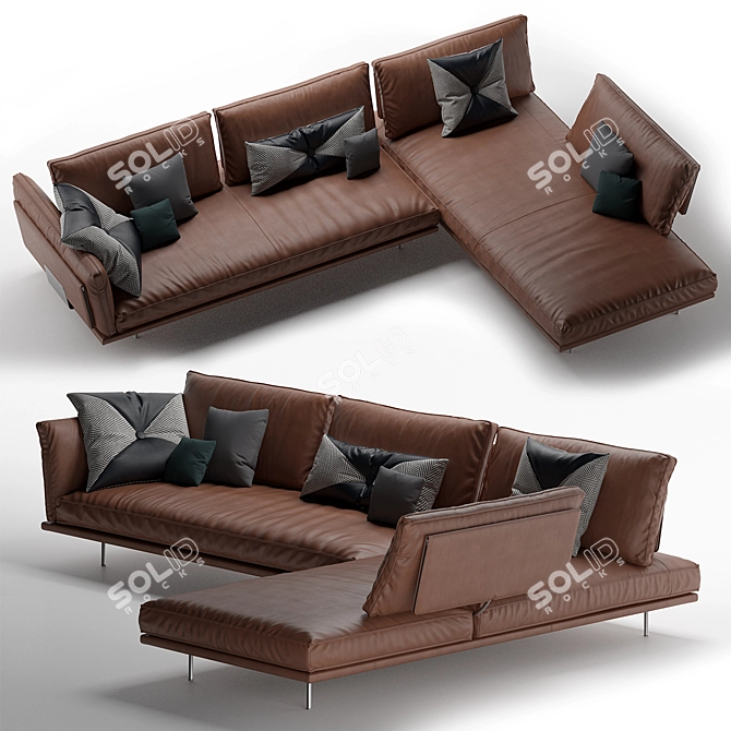 Luxury Divine Upholstered Sofa 3D model image 2