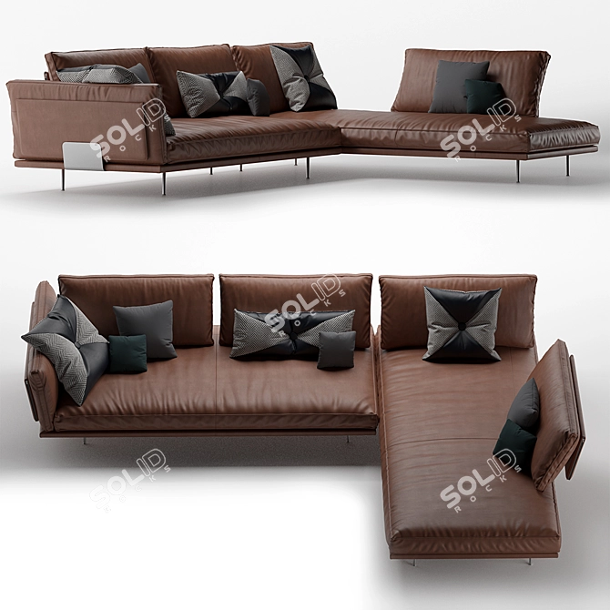 Luxury Divine Upholstered Sofa 3D model image 3