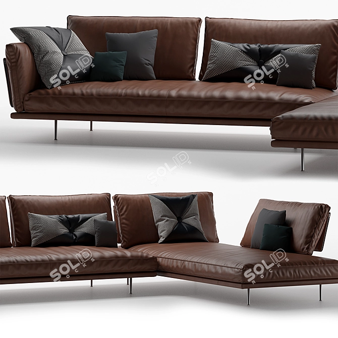 Luxury Divine Upholstered Sofa 3D model image 4