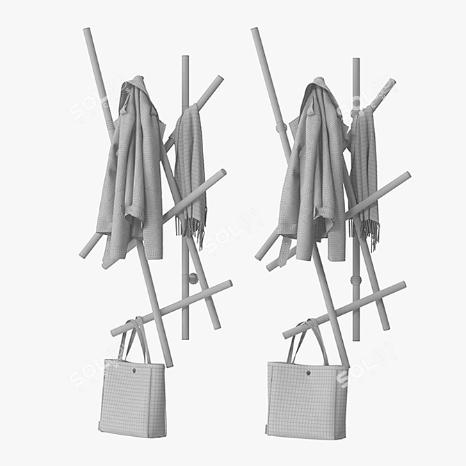 Elegant Porada Sketch Coat Rack 3D model image 5