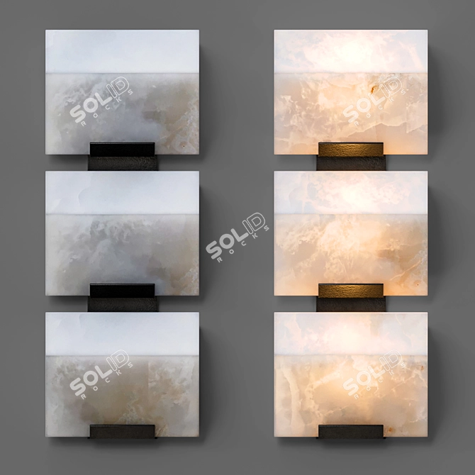 Chic Alabaster Chareau Sconces 3D model image 2