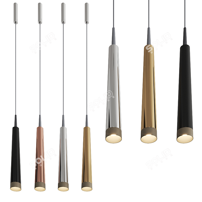 Elegant Pendant Lamp: CHOICE STRAIGHT 3D model image 1