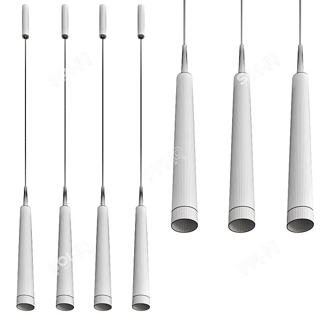 Elegant Pendant Lamp: CHOICE STRAIGHT 3D model image 7