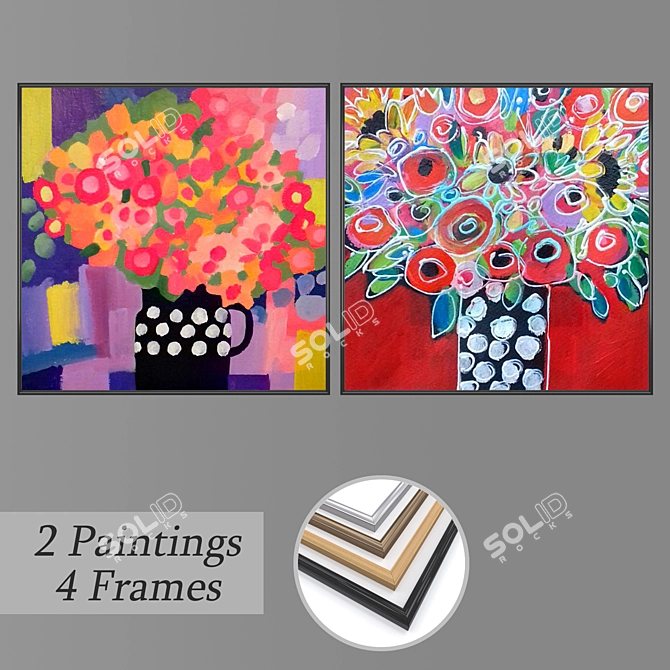 Modern Wall Art Set - No. 1428 3D model image 1