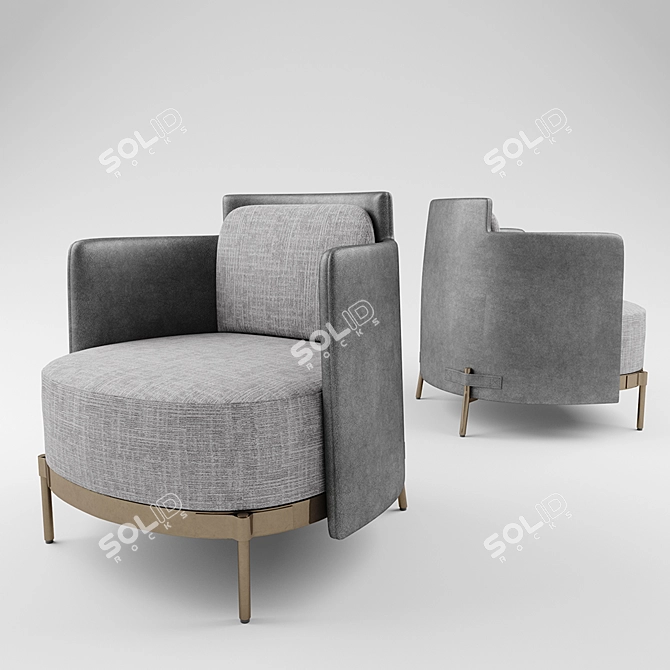 Elegant Minotti TAPE Armchair 3D model image 6