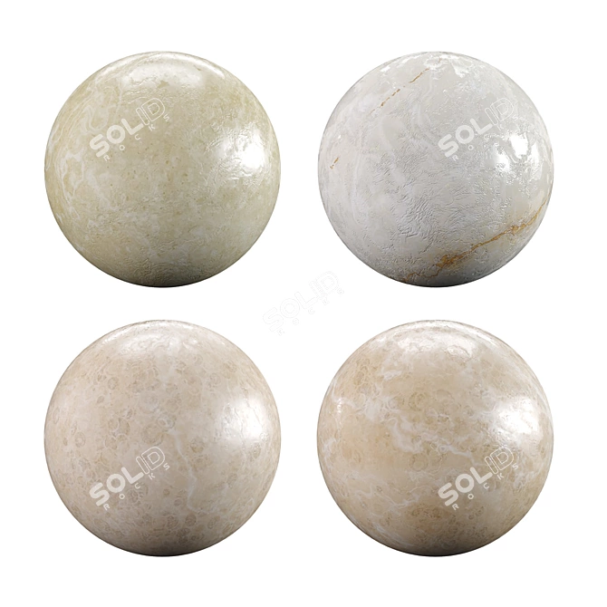 Marble Beige Pavonazzo Texture: 3D Model with PBR Materials 3D model image 2
